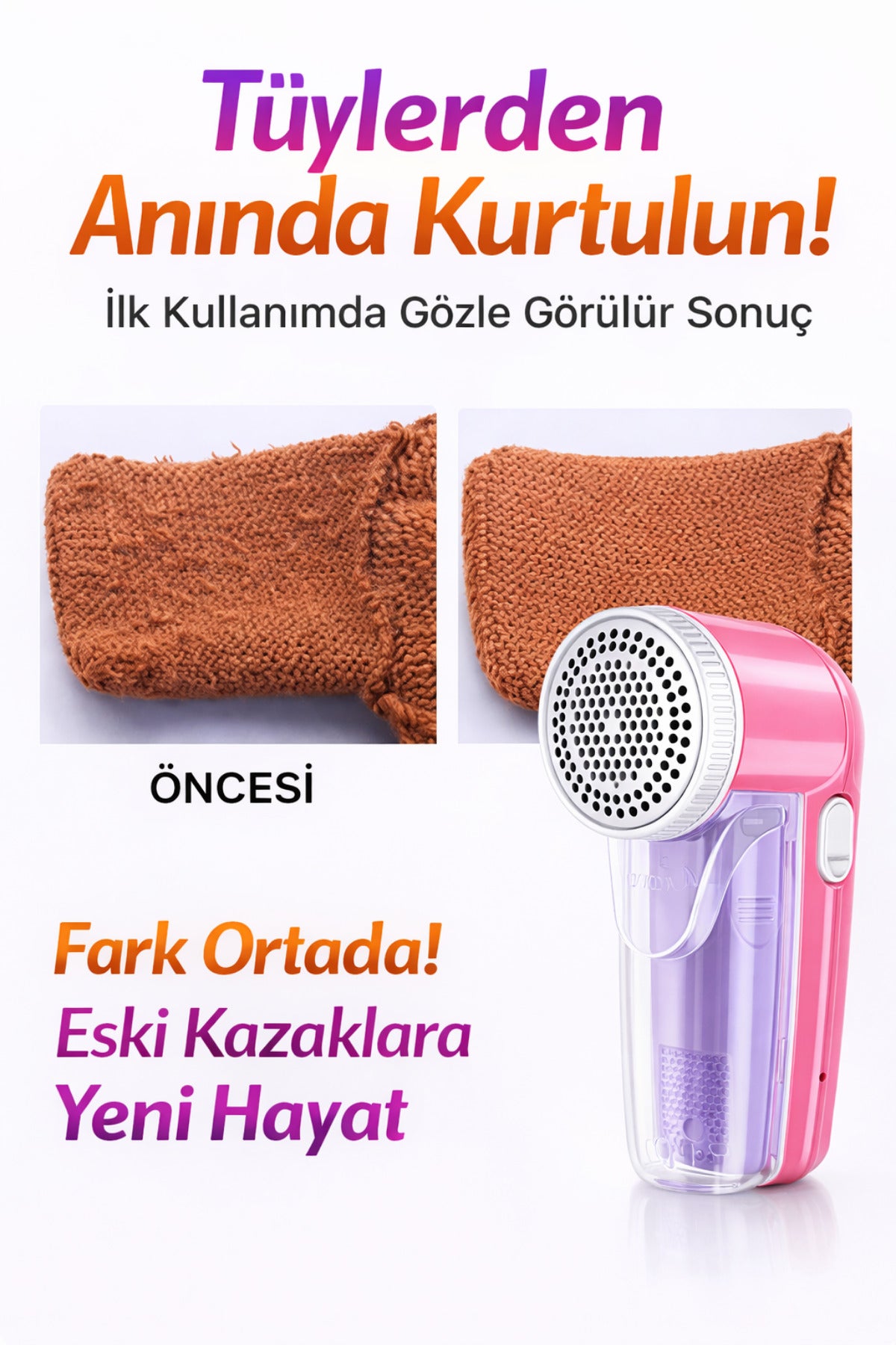 Akıllı Tiftik Sökücü - Kıyafet & Evcil Hayvan Tüyü Temizleyici